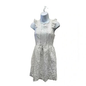 Altar'd State White Lace Lined Flutter Sleeve Sleeveless Mini  Dress Size Small